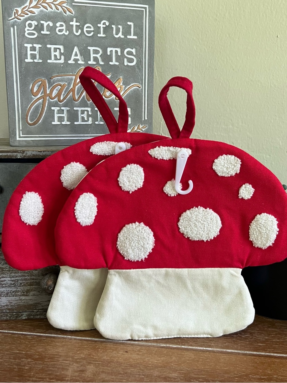New Boho Mushroom Pot Holder Set